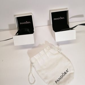 2 small Pandora boxes and 1 small drawstring bag